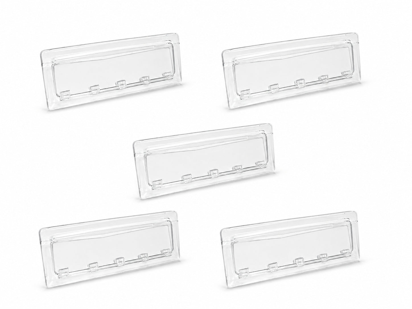 boxob targhetta portanome trasparente a incastro compatibile con i modelli domus 700 e serenity 800 6 pezzi