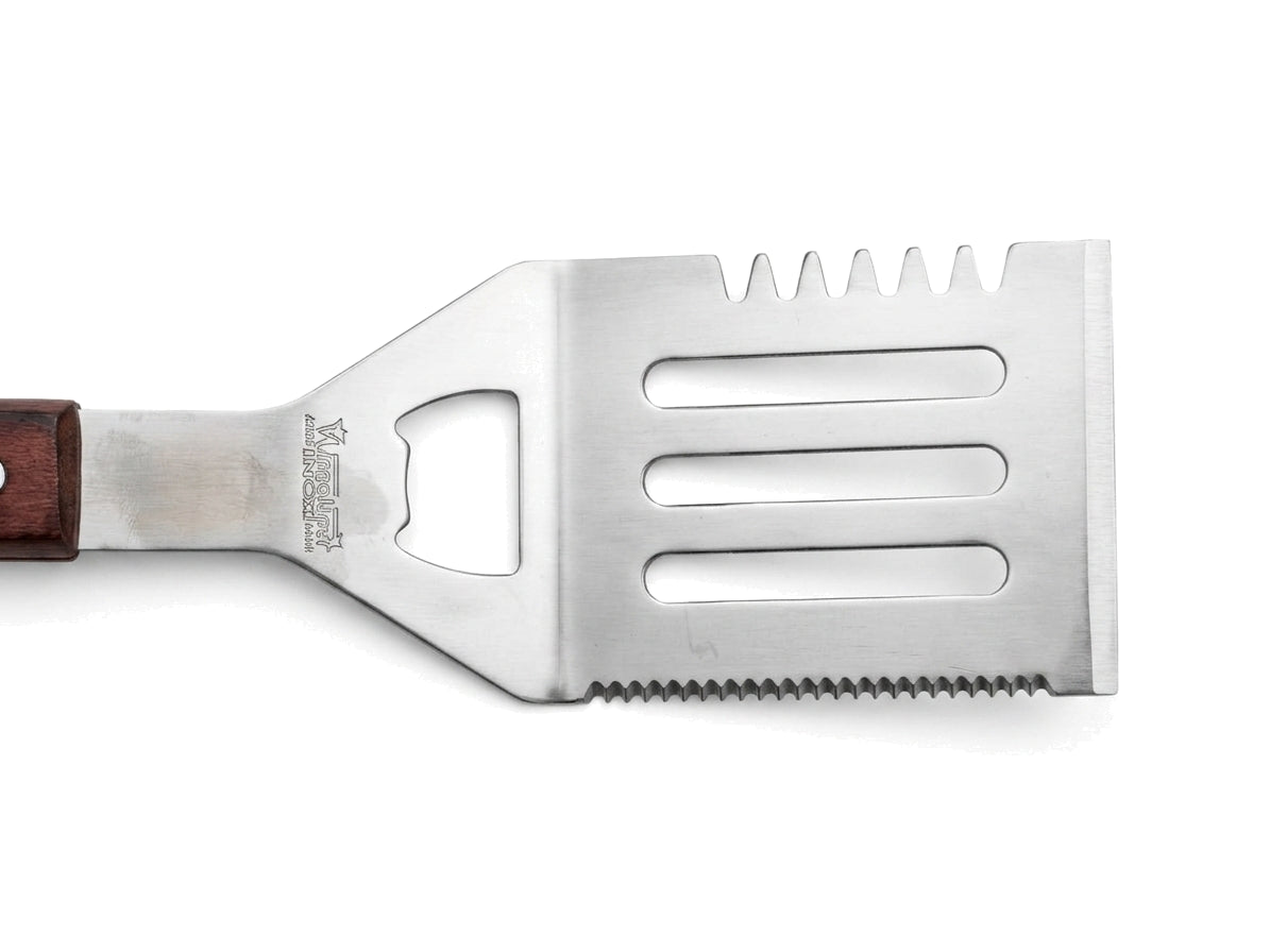 boxob kit utensili barbecue da 3 pezzi in acciaio inox con manico in legno ean 8055594872320