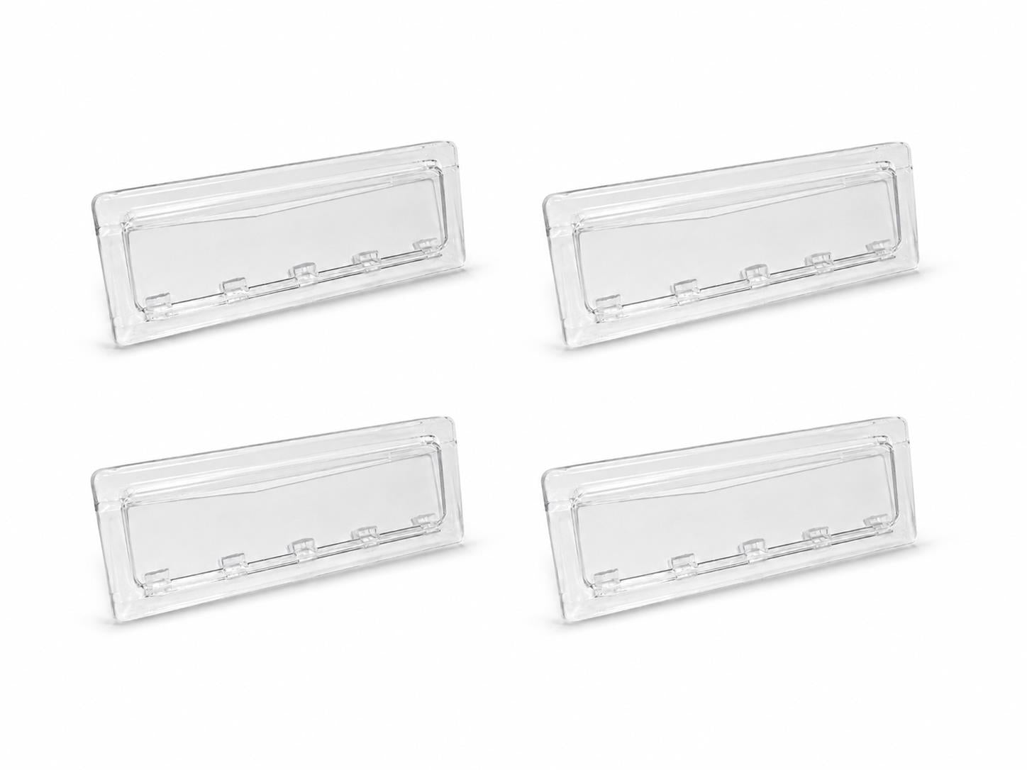boxob targhetta portanome trasparente a incastro compatibile con i modelli domus 700 e serenity 800 6 pezzi 