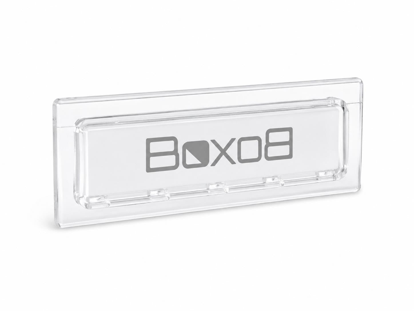 boxob targhetta portanome trasparente a incastro compatibile con i modelli domus 700 e serenity 800 6 pezzi 