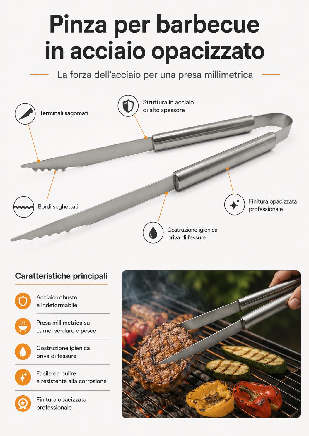 boxob pinza per barbecue in acciaio opacizzato ean 8055594872351