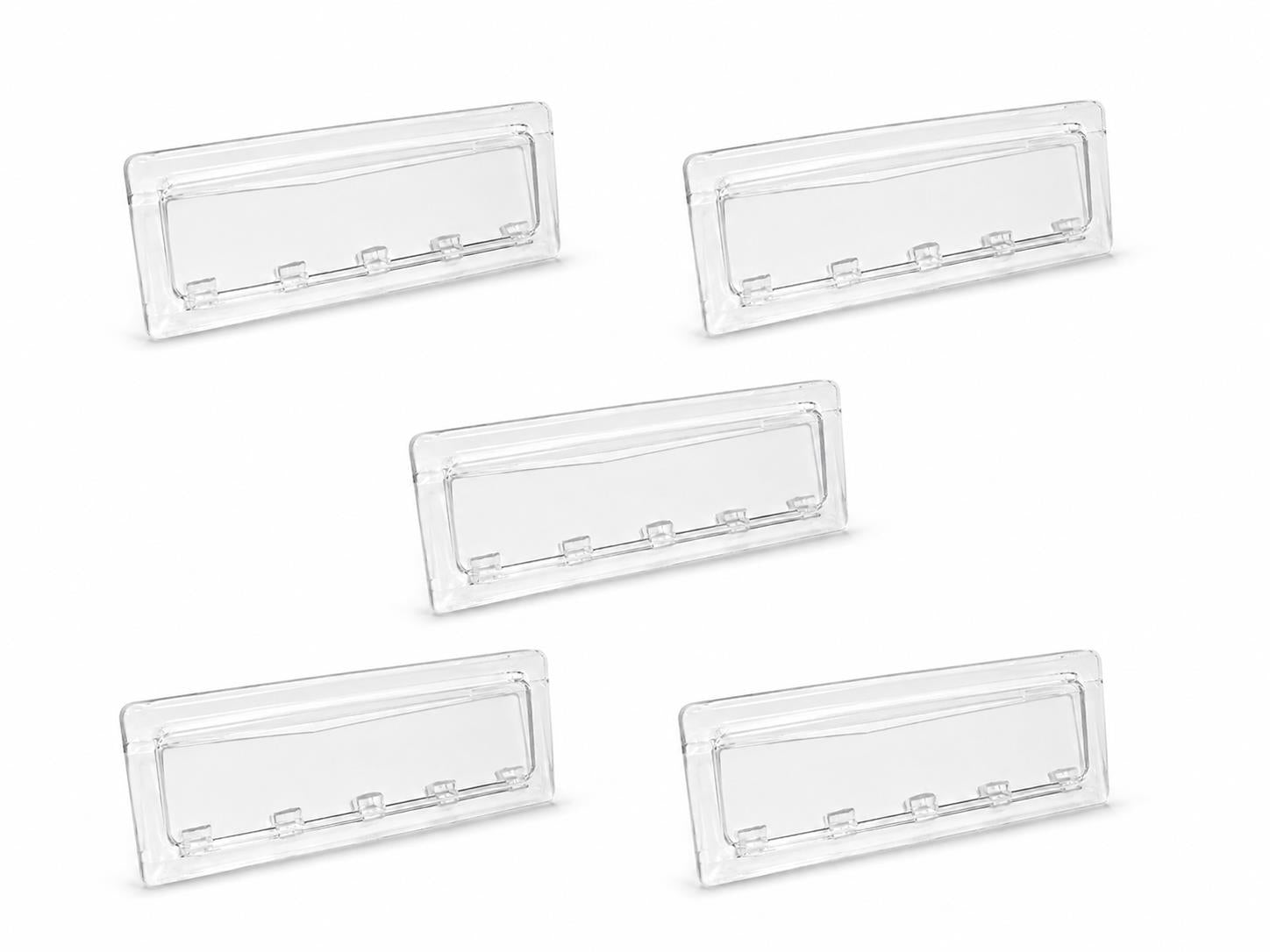 boxob targhetta portanome trasparente a incastro compatibile con i modelli domus 700 e serenity 800 6 pezzi 